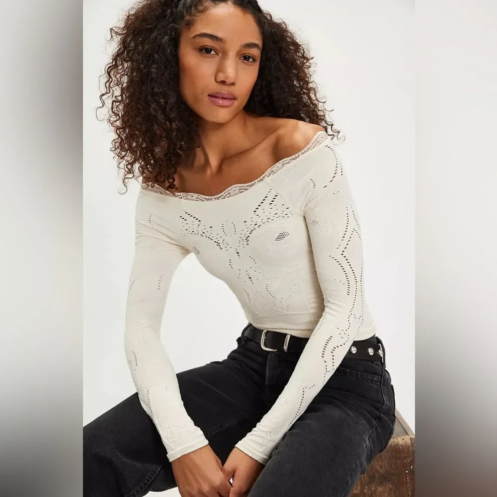 NWT Free People Flirty Flutters Long Sleeve